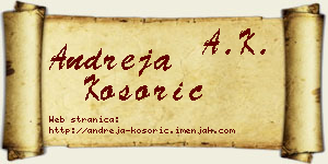 Andreja Kosorić vizit kartica